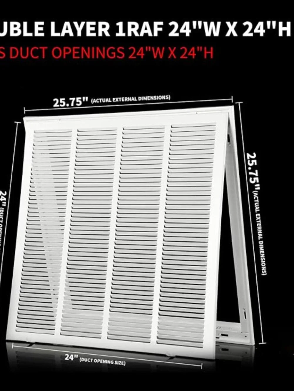 24x24 Steel Return Air Filter Grille – Wall/Ceiling Vent Cover – 1